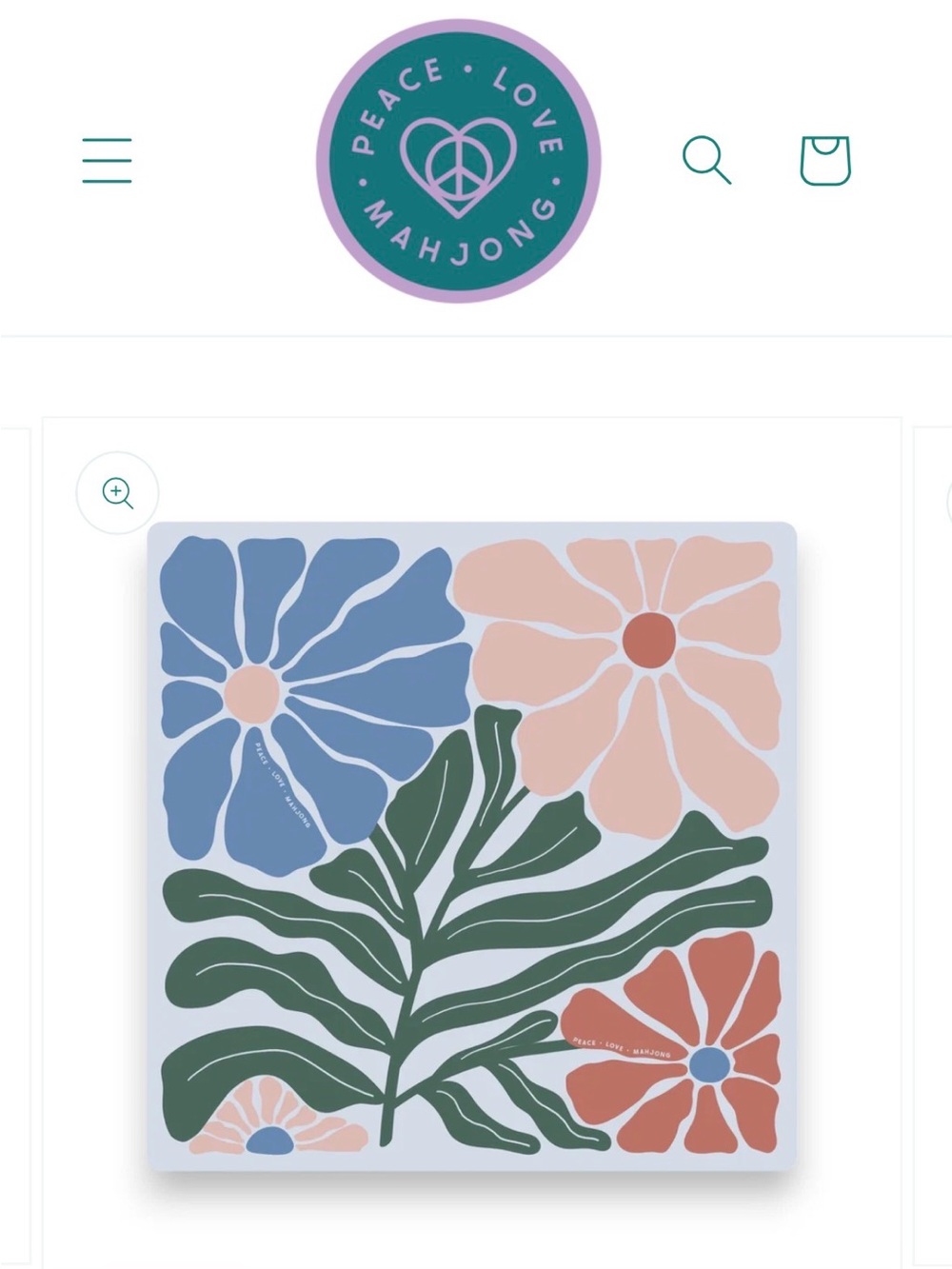 Mahjong mat - floral neoprene